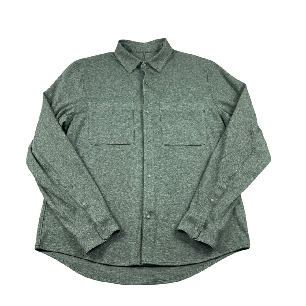Lululemon Mens Green Soft Snap Front Shirt Jacket Shacket M M3CZMS
